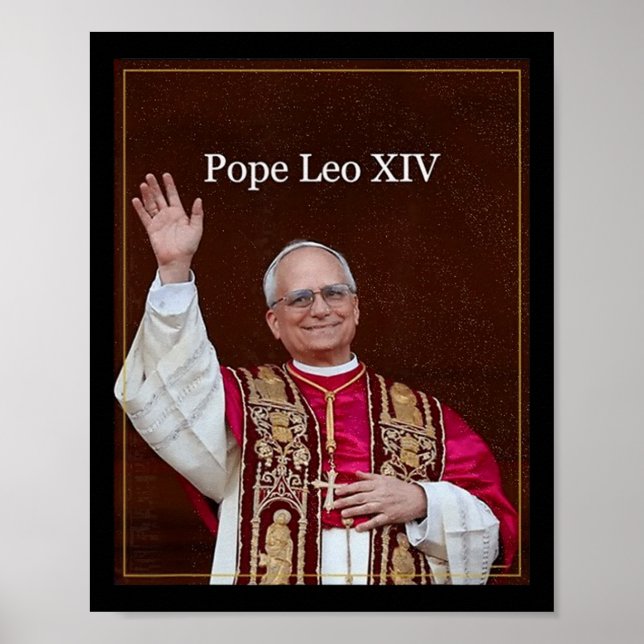 Gott segne Papst Leo Xiv Shirt Poster (Vorne)