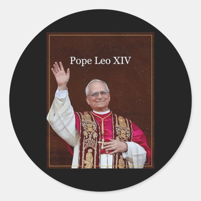 Gott segne Papst Leo Xiv Shirt Runder Aufkleber (Vorderseite)