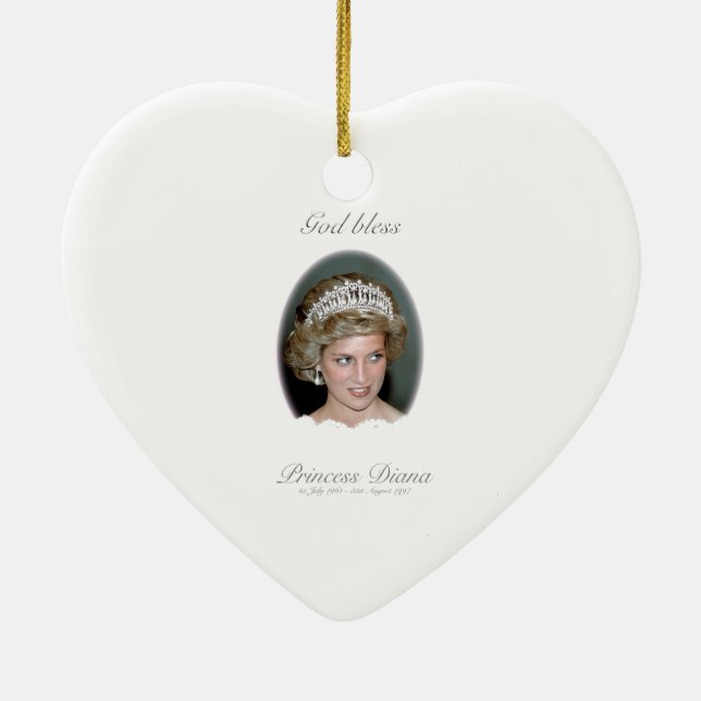 Gott segne Princess Diana Keramik Ornament (Hinten)