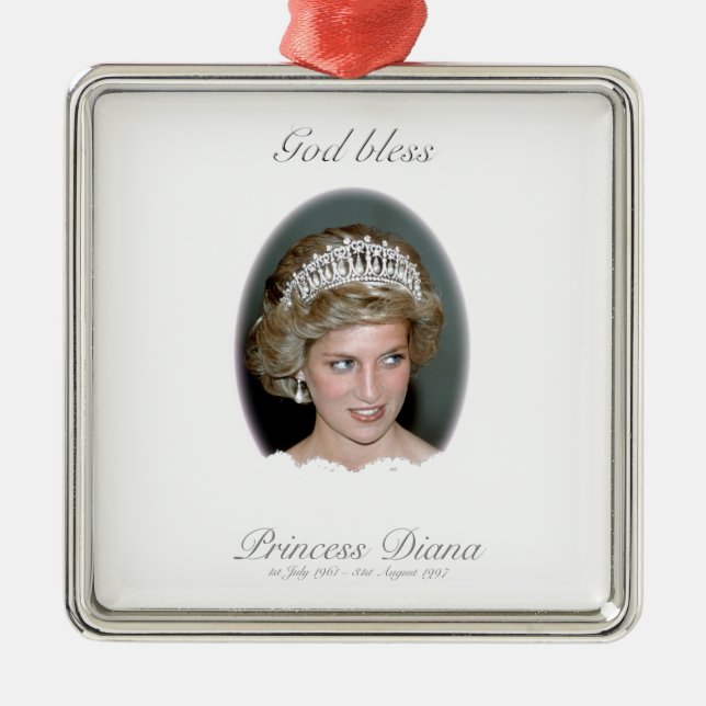 Gott segne Princess Diana Silbernes Ornament (Vorne)