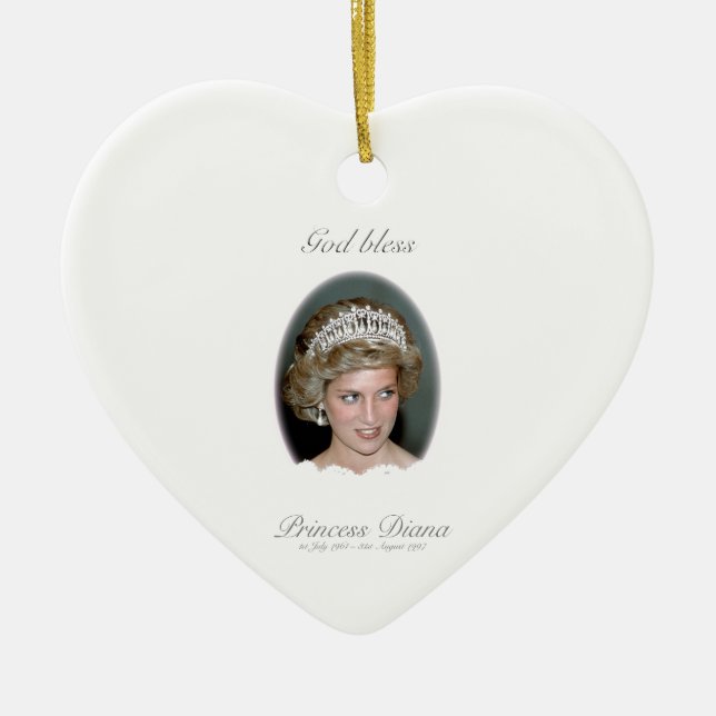 Gott segne Prinzessin Diana - Erinnerung Keramik Ornament (Vorne)