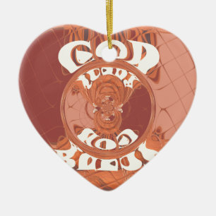 Gott segne Sie - afrikanisch Inspirierte Spirituel Keramik Ornament