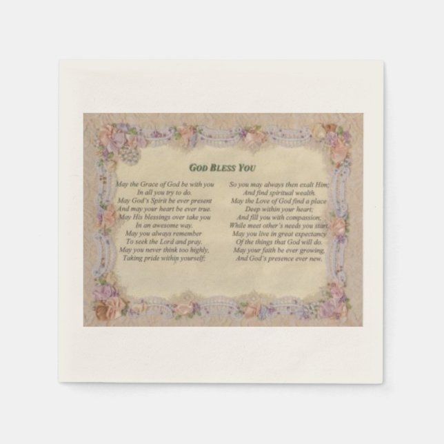 Gott segne Sie Napkins Serviette (Vorderseite)
