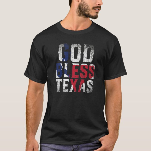 Gott segne Texas Flag Patriotic Proud Texan US Sta T-Shirt (Vorderseite)