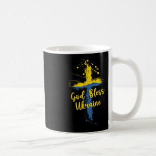 Gott segne Ukraine Kreuz Christliche Unterstützung Kaffeetasse