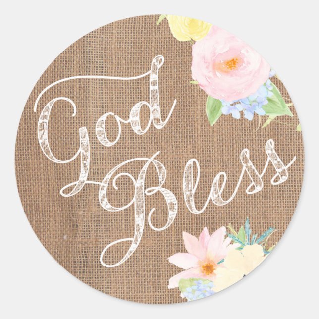 Gott segne Umschlag Aufkleber für Taufe, Christeni (Vorderseite)