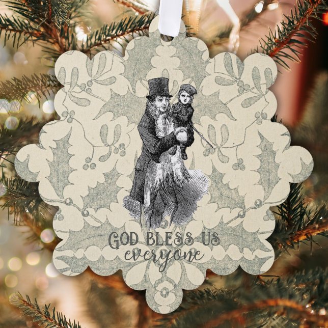 Gott segne uns alle Dickens Christmas Carol Ornament Karte (Von Creator hochgeladen)