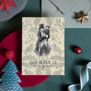 Gott segne uns alle Dickens Christmas Carol Postkarte