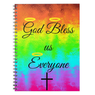 "Gott segne uns alle" Rainbow SpiralNotebook Notizblock
