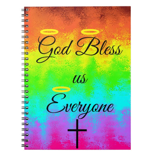 "Gott segne uns alle" Rainbow SpiralNotebook Notizblock (Vorderseite)