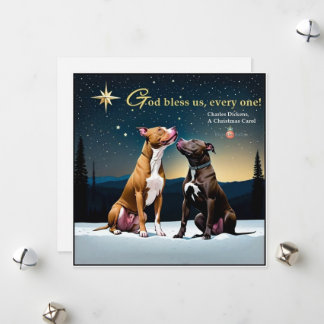 Gott segne uns, jeder Pit Bull Weihnachtskarte Feiertagskarte