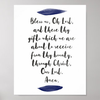 Gott segne uns, Oh Herr, Gnade vor dem Essen Wall  Poster