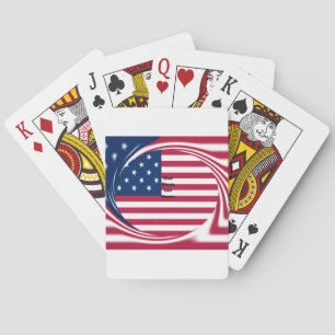 Gott segne unser Zuhause: USA-Flagge Swirl-Kunst Spielkarten