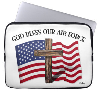 GOTT SEGNE UNSERE LUFTWAFFE mit robustem Kreuz, US Laptopschutzhülle