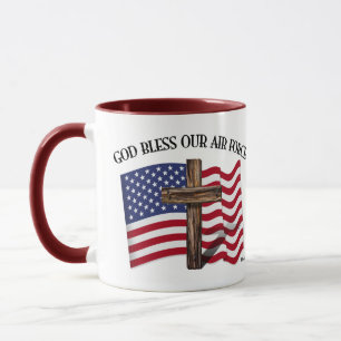 GOTT SEGNE UNSERE LUFTWAFFE mit robustem Kreuz, US Tasse