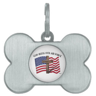 GOTT SEGNE UNSERE LUFTWAFFE mit robustem Kreuz, US Tiermarke
