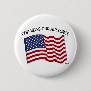 GOTT SEGNE UNSERE LUFTWAFFE mit US-Flagge Button