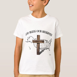 GOTT SEGNE UNSERE RESERVEN, raues Kreuz & US-Umris T-Shirt