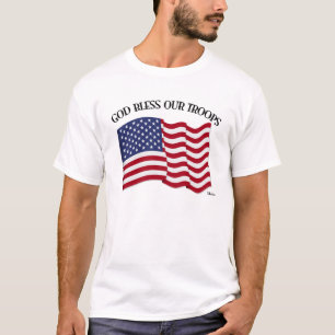 Gott segne unsere Truppen mit der US-Flagge T-Shirt
