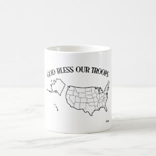 Gott segne unsere Truppen mit US-Gliederung Tasse
