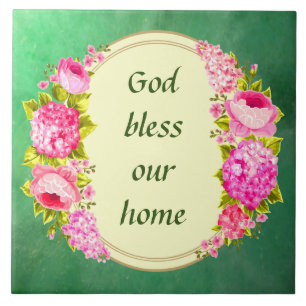 Gott segne unsere Zuhause-Keramik Fliese