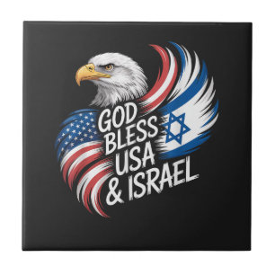 Gott segne USA Israel Fliese