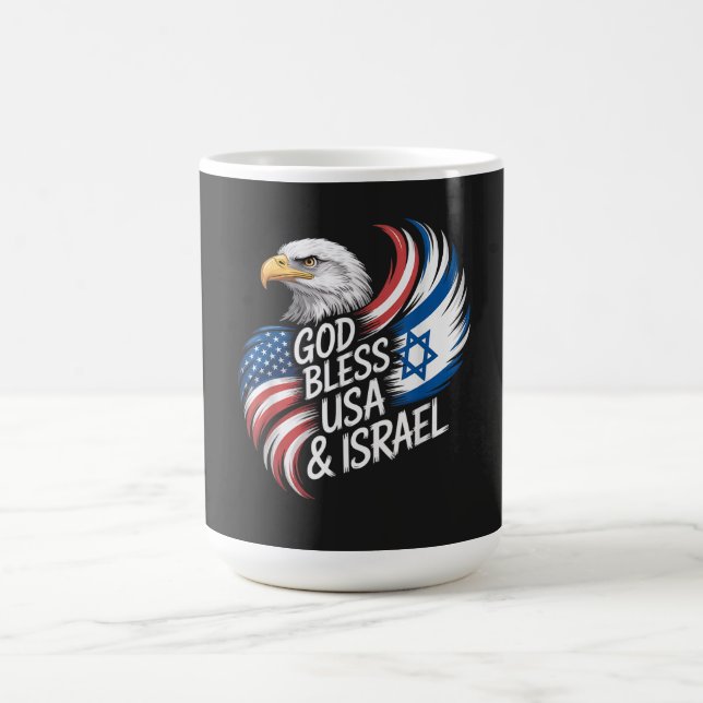 Gott segne USA Israel Kaffeetasse (Mittel)