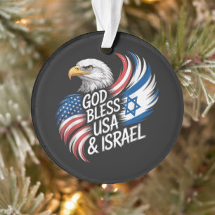 Gott segne USA Israel Ornament