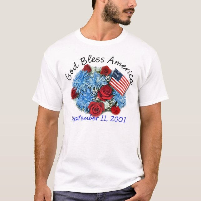 Gott segnen Amerika 9/11 Erinnerungs-T - Shirts (Vorderseite)