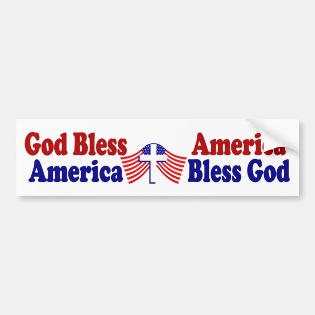 Gott segnen Amerika - Amerika segnet Gott Autoaufkleber (Vorne)