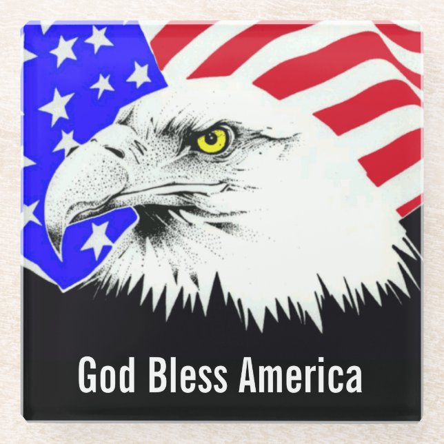 Gott segnen Amerika-Glas-Untersetzer Glasuntersetzer (Vorderseite)