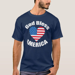 Gott segnen Amerika-Herz T-Shirt