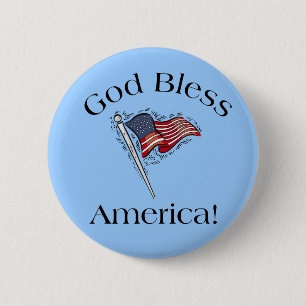 Gott segnen Amerika-Knopf Button