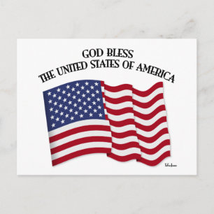GOTT SEGNEN DIE USA-US-Flagge Postkarte