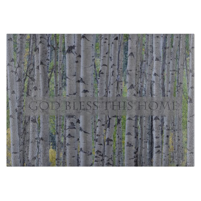 Gott segnen dieses Zuhause-Espen-Ausschnitt-Brett Schneidebrett (Vorderseite)