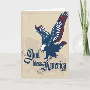 Gott segnen leere Gruß-Karte Amerikas in TAN Karte
