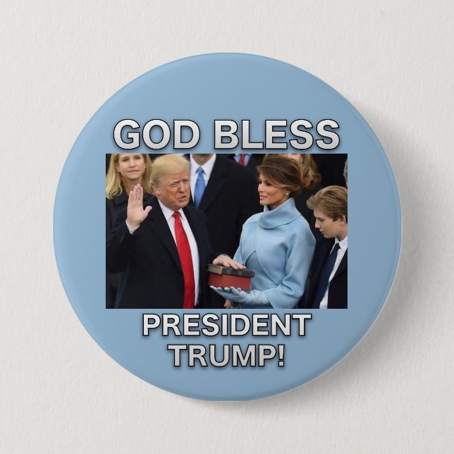 Gott segnen Präsidenten Trump Button (Vorderseite)