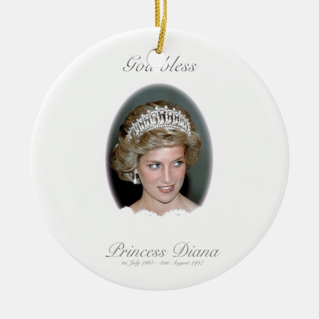 Gott segnen Prinzessin Diana Keramikornament (Vorne)