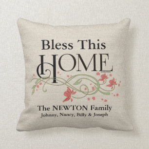 Gott segnen unser Zuhause: Personalisiert Kissen