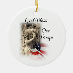 Gott segnen unsere Truppen, die Engel mit Keramikornament