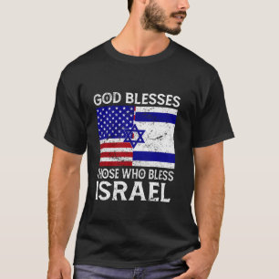 Gott segnet diejenigen, die Israel segnen USA Flag T-Shirt