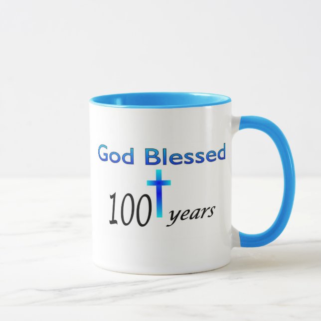 Gott segnete 100 Jahre Geburtstagsgeschenk Tasse (Rechts)