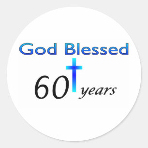Gott segnete 60 Jahre Geburtstagsgeschenk Runder Aufkleber