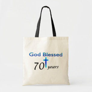 Gott segnete 70 Jahre Geburtstagsgeschenk Tragetasche