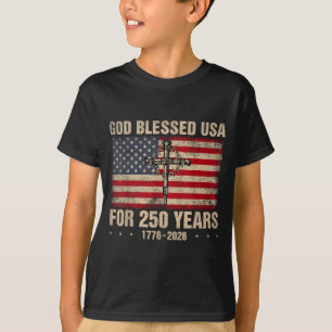 Gott segnete Amerika für 250 Jahre christlich 250. T-Shirt