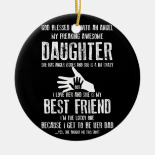 Gott segnete mich mit einer Engel meine Tochter Keramik Ornament
