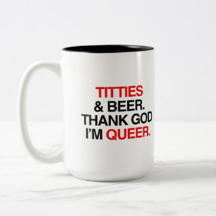 Gott sei Dank bin ich queer (weiblich) Zweifarbige Tasse