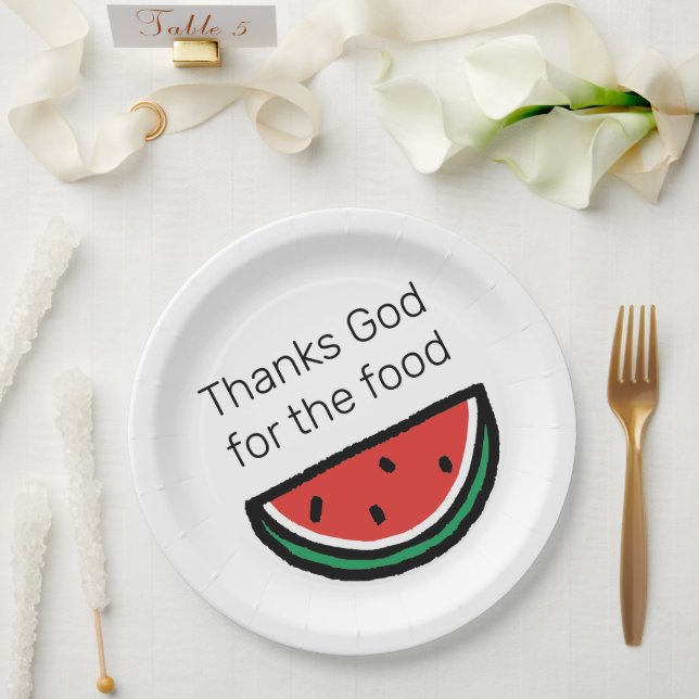 Gott sei Dank für das Nahrungs-Wassermelone-Party Pappteller (Hochzeit)
