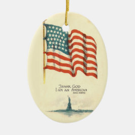 Gott sei Dank ist ein amerikanisches Flag-Ornament Keramikornament
