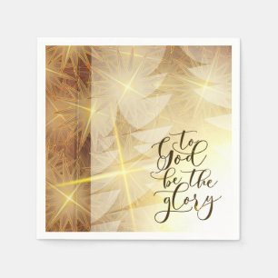Gott sei der Glory Christmas Gold Trees Stars Serviette